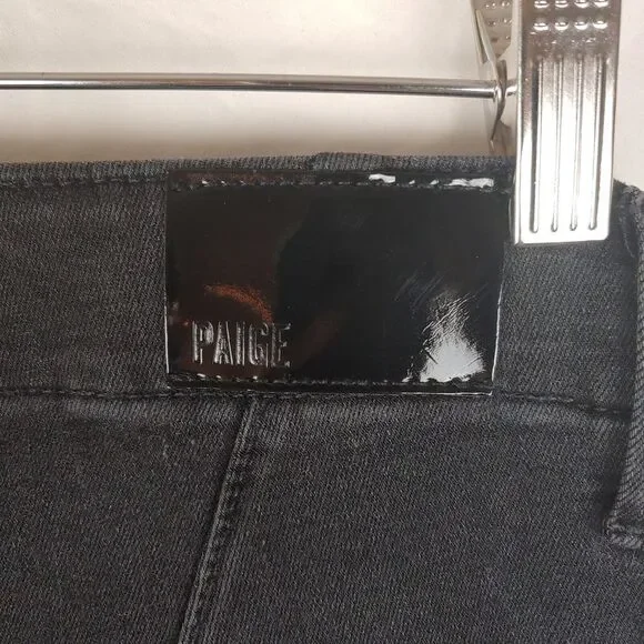 Paige Mayslie Jogger Womens 27* Faded Black Velvet Inset Side Seam Tuxedo Stripe - Picture 13 of 14